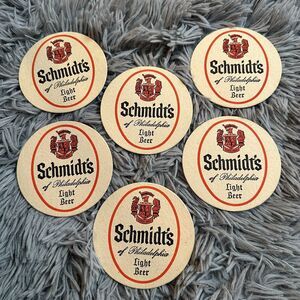 Schmidt's of Philadelphia  Vintage Coasters, Set of 6. One Beautiful Beer